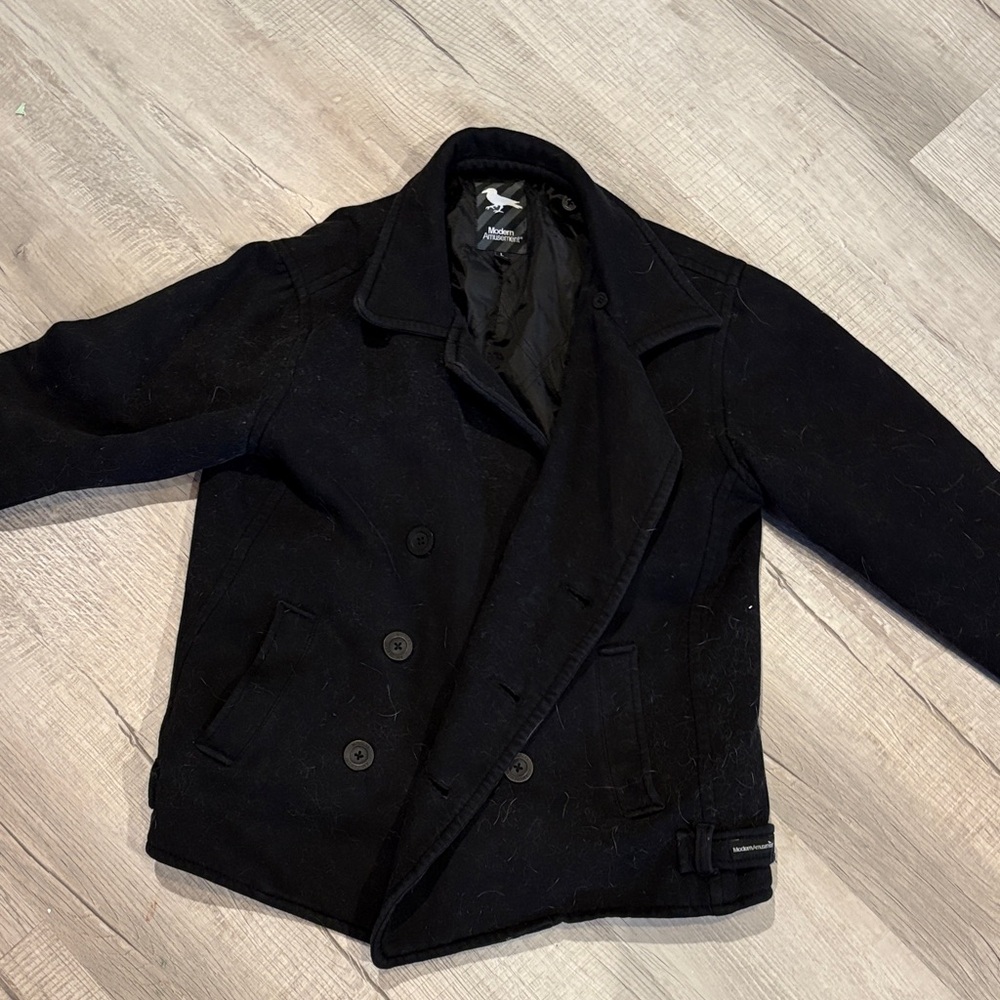 Men's Black Peacoat